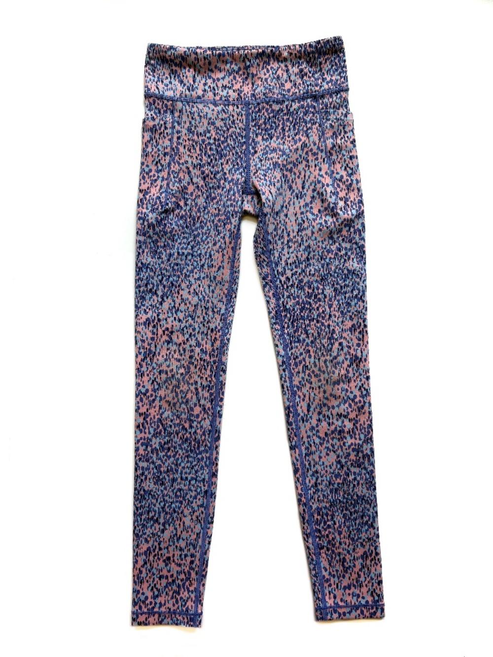 Athleta Girl High Leggings- Pink & Blue Dot